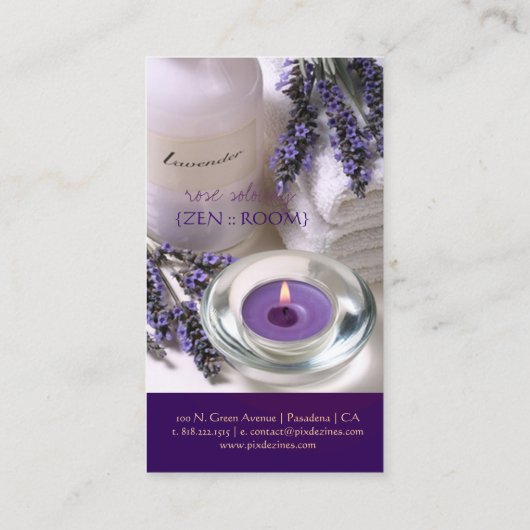Zen room/lavender/Violet visitekaartjes (Achterkant)