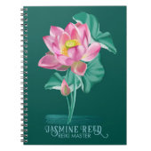 Zen Roze Lotus Bloem | Reiki Meesters en Genezers Notitieboek (Voorkant)