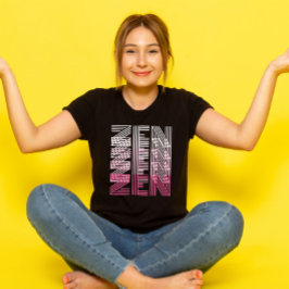 ZEN Roze monochroom Retro 70s Typografie Yoga T-shirt