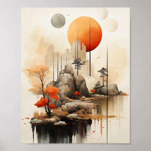 Zen Rust: Bergachtige Sereniteit Poster (Voorkant)