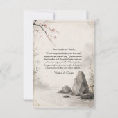 Zen Sakura Bruiloft Botanische Harmonie Bedankkaart (Achterkant)
