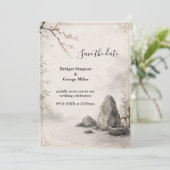 Zen Sakura Bruiloft Botanische Harmonie Kaart (Staand voorkant)