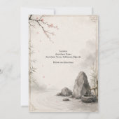 Zen Sakura Bruiloft Botanische Harmonie Kaart (Achterkant)