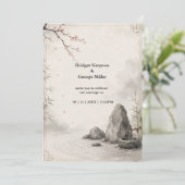 Zen Sakura Bruiloft Botanische Harmonie Kaart (Staand voorkant)