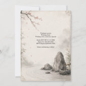 Zen Sakura Bruiloft Botanische Harmonie Kaart (Achterkant)