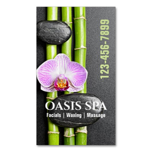 Zen Salon Aromatherapie Massage Therapy Beauty SPA Magnetisch Visitekaartje (Voorkant Verticaal)