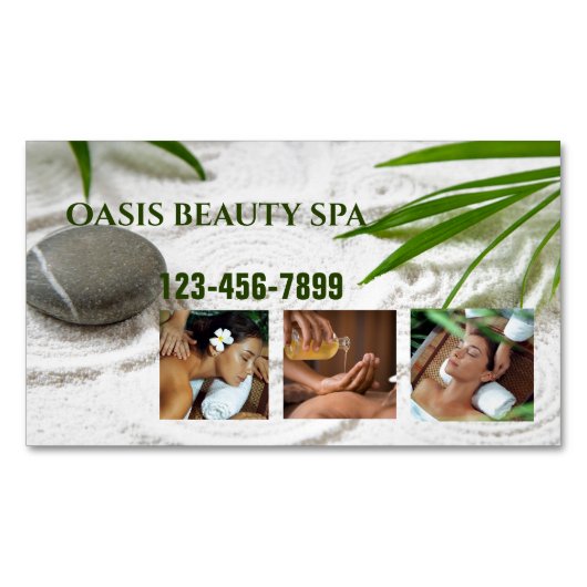 Zen Salon Aromatherapie Massage Therapy Beauty SPA Magnetisch Visitekaartje (Voorkant)