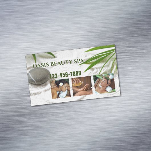 Zen Salon Aromatherapie Massage Therapy Beauty SPA Magnetisch Visitekaartje (Voorbeeld)