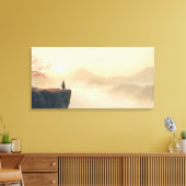 Zen Samurai at Dawn – Cinematic Misty Mountain Canvas Afdruk (Insitu (Woonkamer))
