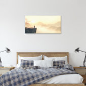 Zen Samurai bij zonsopgang – Cinematic Misty Mount Canvas Afdruk (Insitu (Slaapkamer))