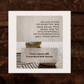 Zen Sand Labrynth and Stones with Faux Linen  Visitekaartje
