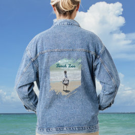 Zen Seagull Coastal Beach Denim Jacket