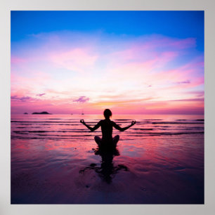 Zen, sereniteit, bemiddeling, yoga, vrede, geluk, poster