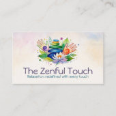 Zen Sereniteit Spa Waterverf Kunst Visitekaartje (Voorkant)