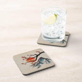 Zen Serenity Landscape - Sakura Mountain Sunset Bier Onderzetter (Rechterzijde)