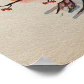 Zen Serenity Landscape - Sakura Mountain Sunset Poster (Hoek)