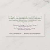 Zen Serenity - Massage Therapeut Visitekaartje (Achterkant)