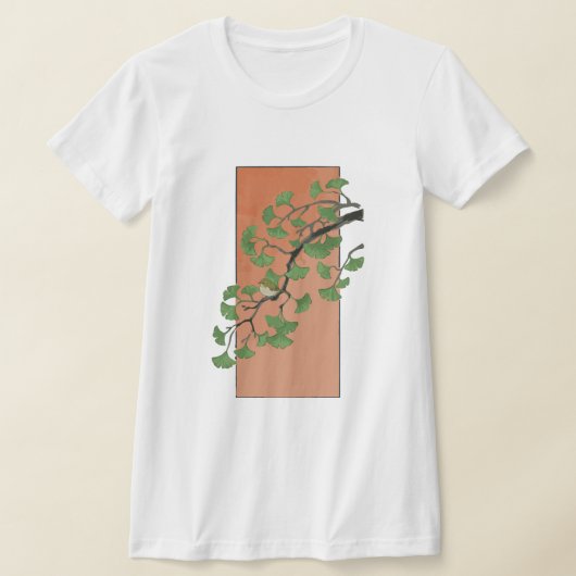 Zen Serenity: Minimalist Ginkgo Tree T-shirt (Laagn)