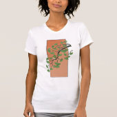 Zen Serenity: Minimalist Ginkgo Tree T-shirt (Voorkant)