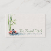 Zen Serenity Spa Waterverf Art Visitekaartje (Voorkant)