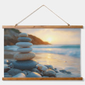 Zen Serenity | Stapels bij zonsopgang Hangend Wandkleed (Voorkant)