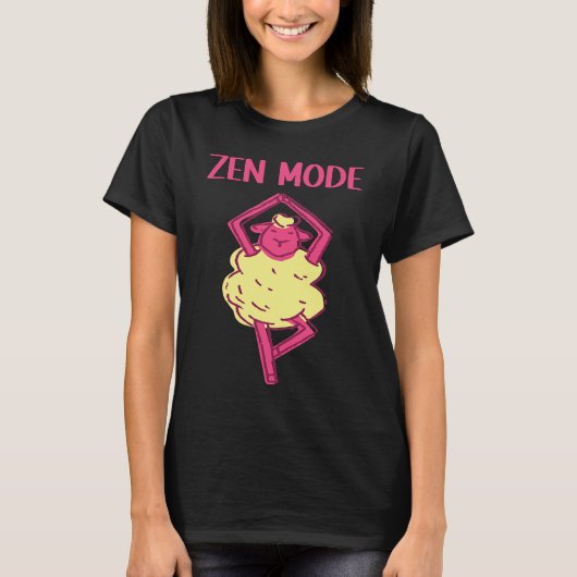 Zen sheep Yoga Animals Workout Calm T-shirt (Voorkant)