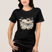 Zen Siamese Cat & Koi Pond T-Shirt (Voorkant)