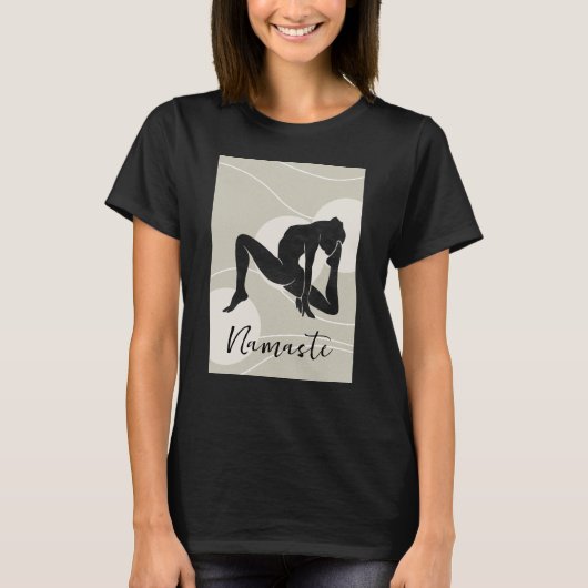 Zen silhouette yoga meditatie gezondheid namaste t-shirt (Voorkant)