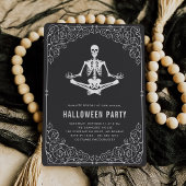 Zen Skeleton Halloween Party Kaart