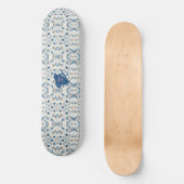 ZEN:Soft Blue & White Serenity Customizable Persoonlijk Skateboard (Voorkant)