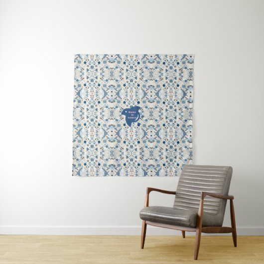 ZEN:Soft Blue & White Serenity Customizable Wandkleed (In situ)
