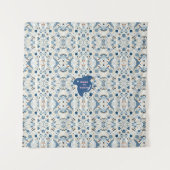 ZEN:Soft Blue & White Serenity Customizable Wandkleed (Voorkant)