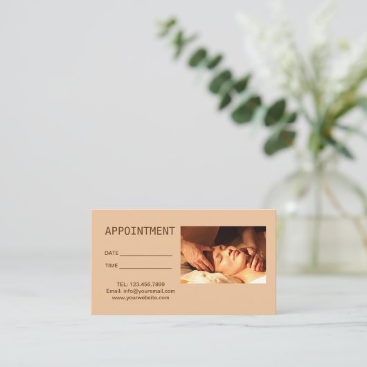 Zen SPA Acupressure Massage therapie Afspraak Afsprakenkaartje (Staand voorkant)