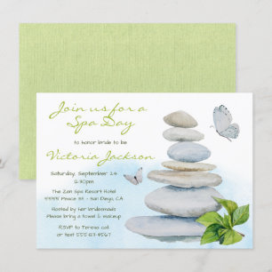 Zen Spa Bridal Shower-uitnodiging Kaart