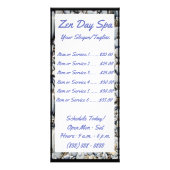 Zen Spa Resort-rackkaart en prijslijst Reclamekaart (Voorkant)