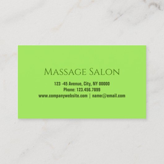 Zen SPA Salon Aromatherapie Massagetherapeut Visitekaartje (Achterkant)