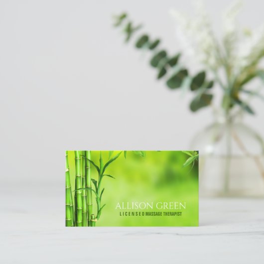 Zen SPA Salon Aromatherapie Massagetherapeut Visitekaartje (Staand voorkant)