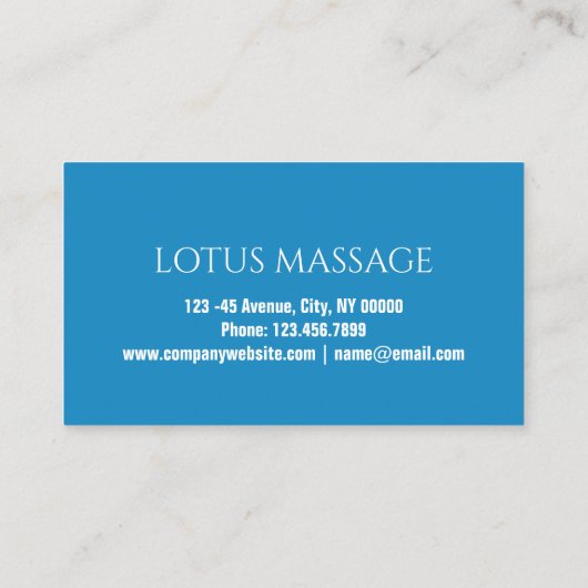 Zen SPA Salon Aromatherapie Massagetherapeut Visitekaartje (Achterkant)