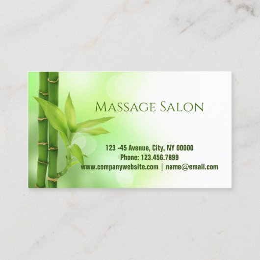 Zen SPA Salon Aromatherapie Massagetherapeut Visitekaartje (Achterkant)