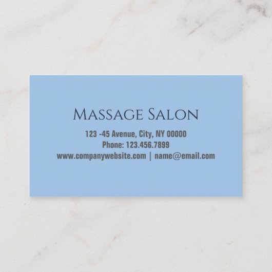 Zen SPA Salon Massage Therapie Meditatie Yoga Visitekaartje (Achterkant)