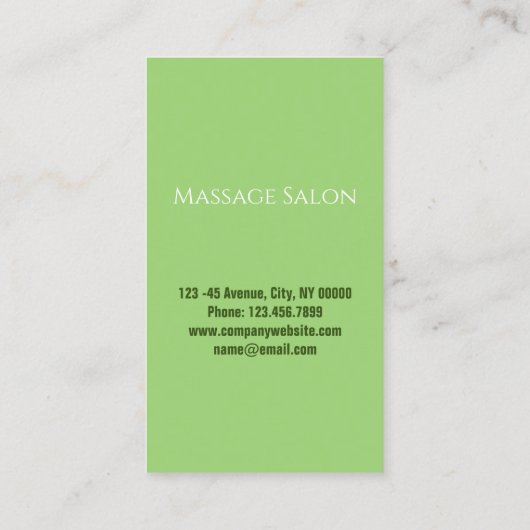 Zen SPA Schoonheidssalon Aromatherapie Massage The Visitekaartje (Achterkant)