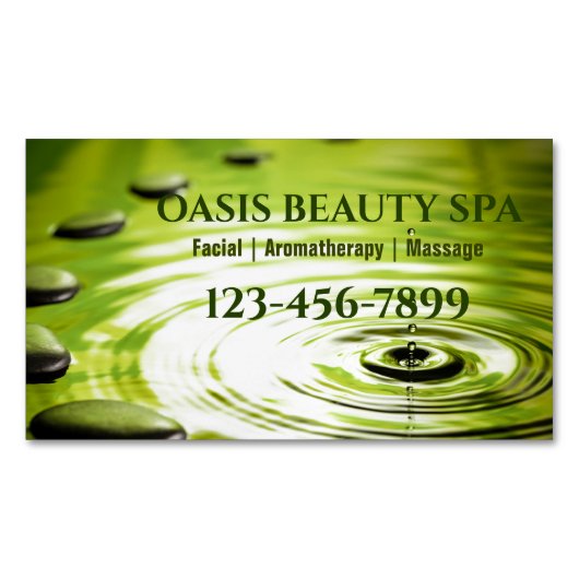 Zen SPA Wellness Meditatie Aromatherapie Massage Magnetisch Visitekaartje (Voorkant)