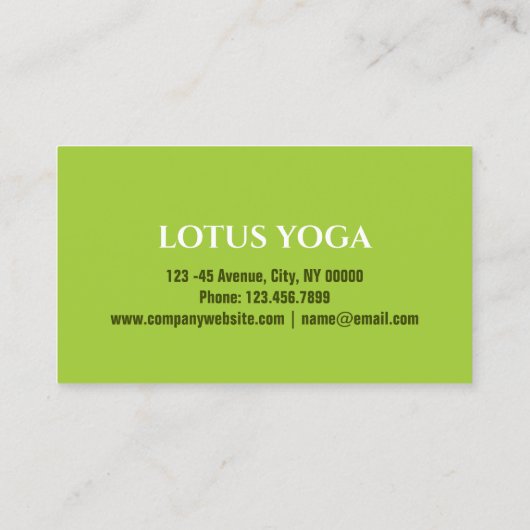 Zen SPA Wellness Meditatie Instructeur Yoga Visitekaartje (Achterkant)