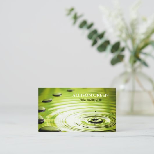 Zen SPA Wellness Meditatie Instructeur Yoga Visitekaartje (Staand voorkant)