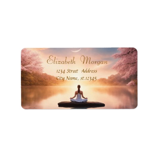 Zen-steen Meditatie Meisje Etiket (Voorkant)