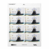 Zen Steen Witte Orchidee Gouden Boom Vrouwen Silho Etiket (Full Sheet)