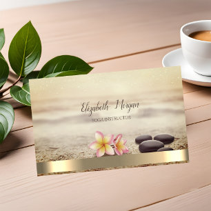 Zen Stenen,Bloemen,Goud Spiritualiteit Visitekaartje