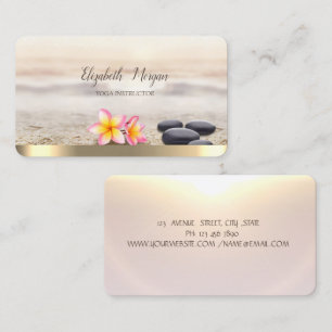 Zen Stenen,Bloemen,Gouden Yoga Visitekaartje