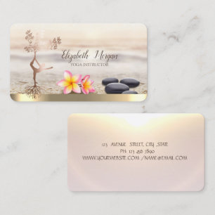 Zen Stenen,Bloemen,Rozen Gouden Boom Vrouwen Silho Visitekaartje