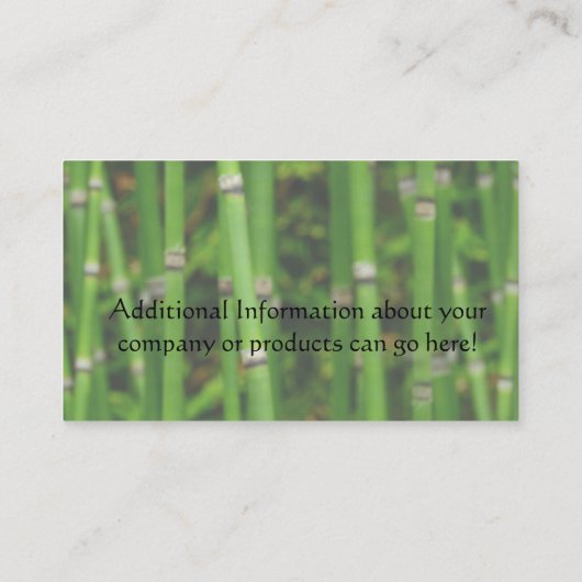 Zen stenen en bamboe Visitekaartje (Achterkant)